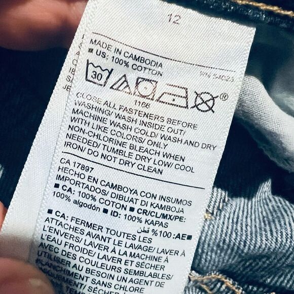 Old Navy Girl’s Lot of 2 O.G. Straight High Rise Jeans Dark/Medium Blue Wash 12 - Picture 11 of 12